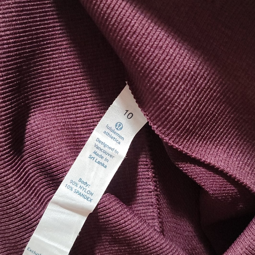 lululemon 10 High-Waist Burgundy Cropped Capri Leggings Athleisure Activewear - Picture 6 of 8